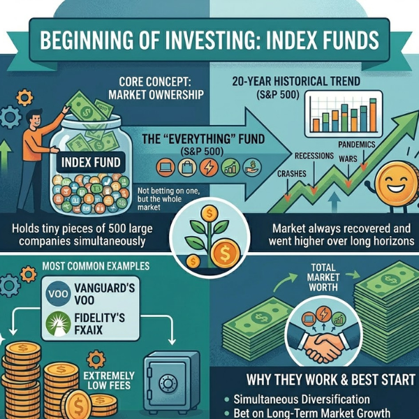 Beginner Investing Guide: What I Wish Someone Had Told Me First start with index funds.