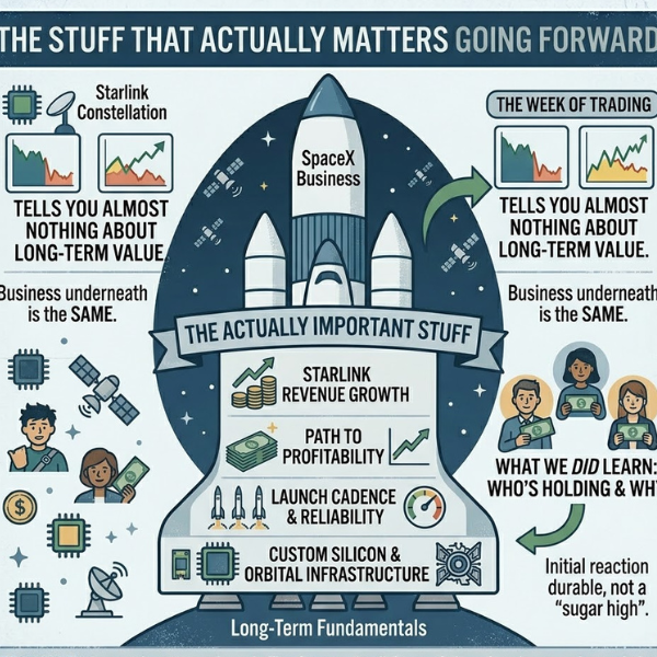 SPCX Week 2: My Brother Sold a Third of His Shares the stuff that actually matters going forward